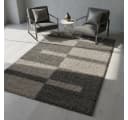 KADIMA DESIGN Teppich WERFEN Shaggy Taupe Karo Bild 1