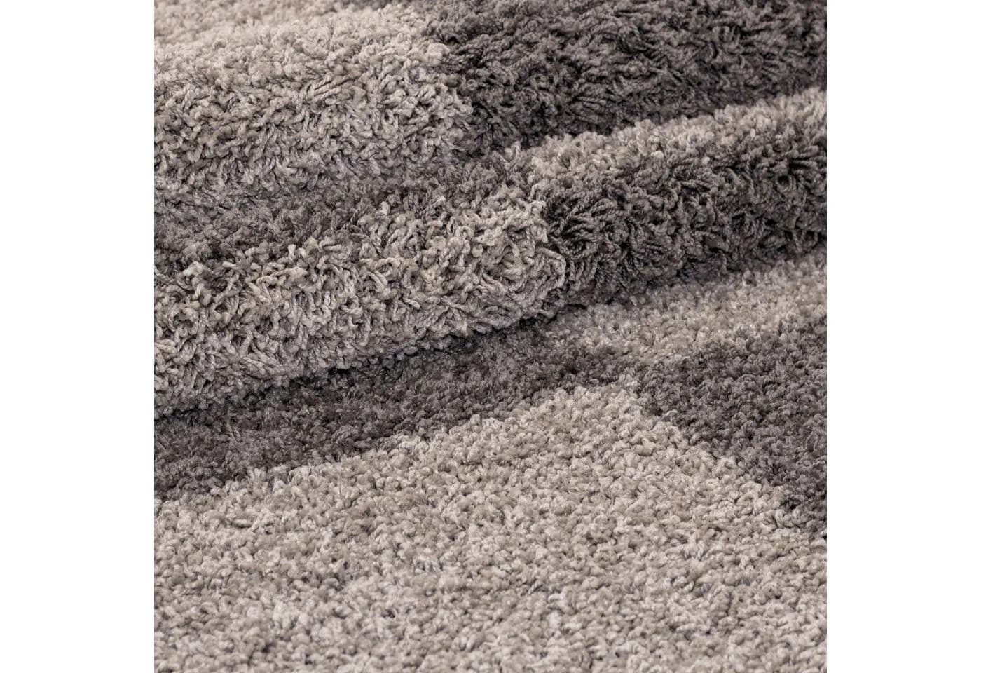 KADIMA DESIGN Teppich WERFEN Shaggy Taupe Karo - Bild 4