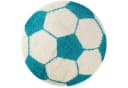 KADIMA DESIGN Kinderteppich MATREI Türkis Fußball Motiv Shaggy Bild 1