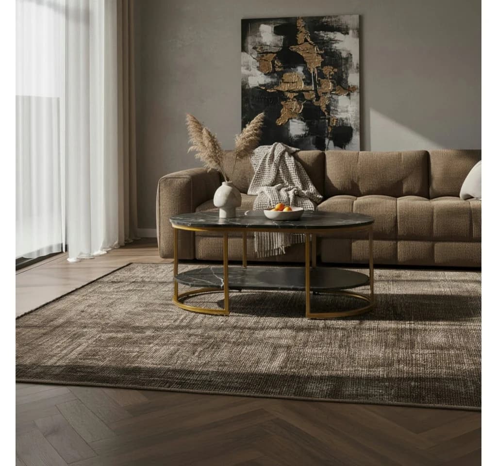 KADIMA DESIGN KOFEL Teppich Beige Kurzflor Maschinenwaschbar - Bild 4
