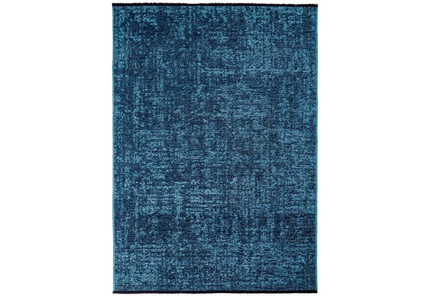 KADIMA DESIGN KOFEL Teppich Blau Kurzflor Maschinenwaschbar