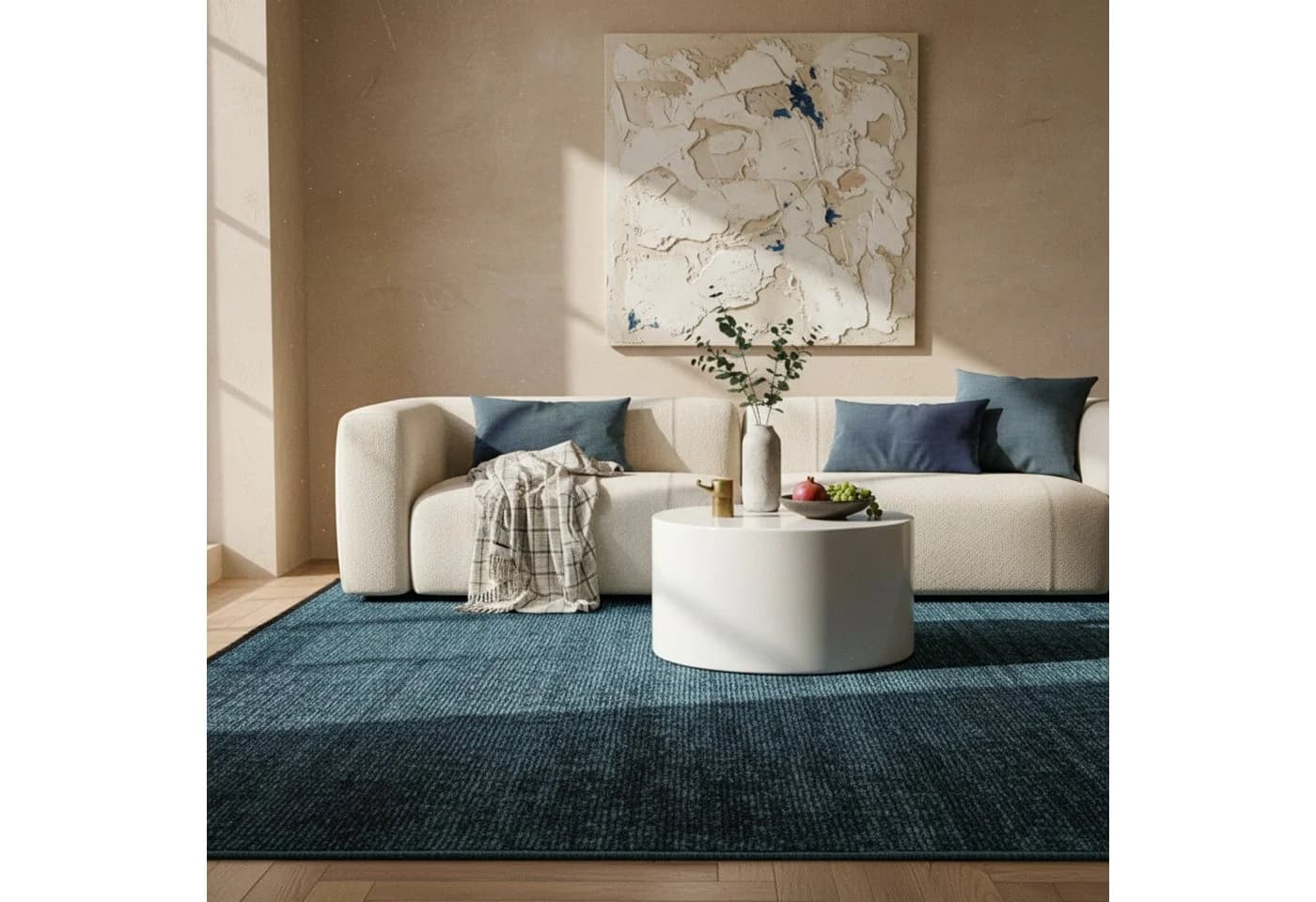 KADIMA DESIGN KOFEL Teppich Blau Kurzflor Maschinenwaschbar - Bild 5