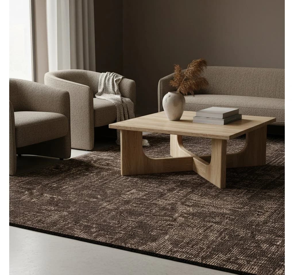 KADIMA DESIGN KOFEL Teppich Braun Kurzflor Maschinenwaschbar - Bild 3