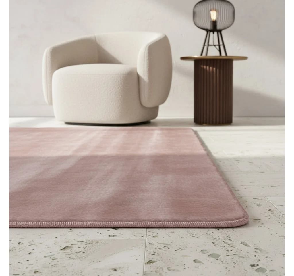 KADIMA DESIGN Teppich ISAR Rosa Kurzflor Maschinenwaschbar - Bild 2