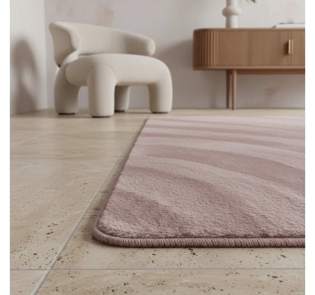 KADIMA DESIGN Teppich ISAR Rosa Kurzflor Maschinenwaschbar - Bild 5