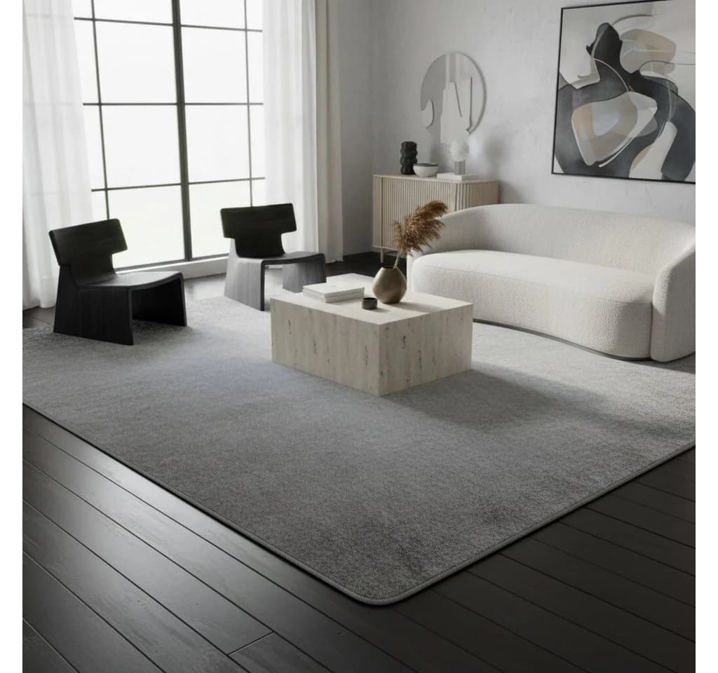 KADIMA DESIGN Teppich ISAR Silber Kurzflor Maschinenwaschbar - Bild 5