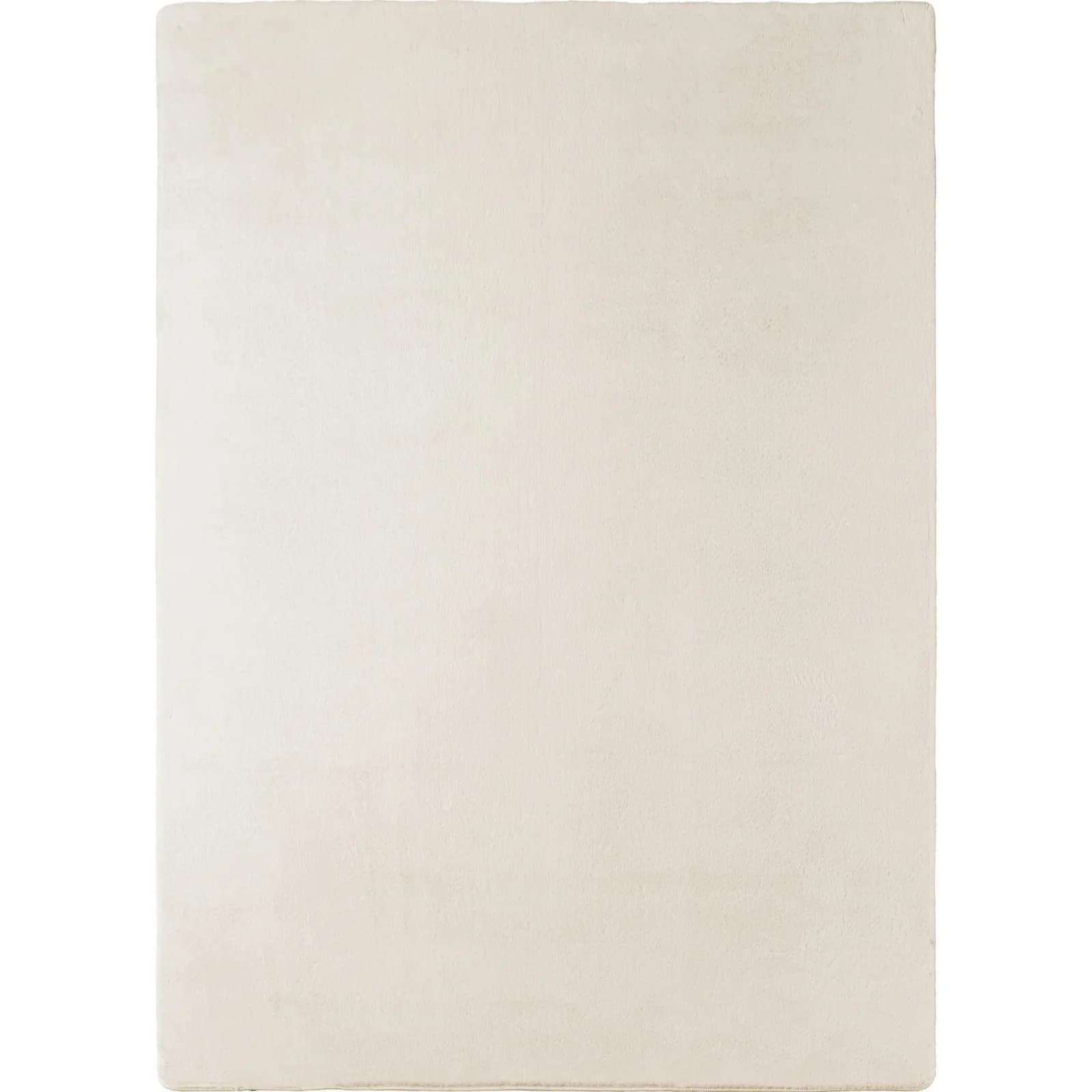 KADIMA DESIGN KURZFLORTEPPICH ISAR Waschbar einfarbig Creme Ø 160 cm
