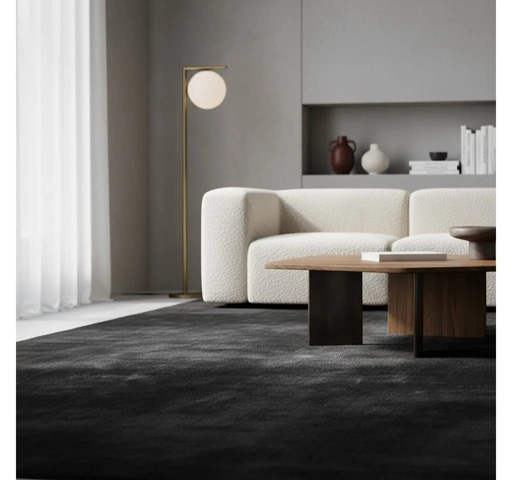 KADIMA DESIGN Teppich ISAR Schwarz Kurzflor Maschinenwaschbar - Bild 2
