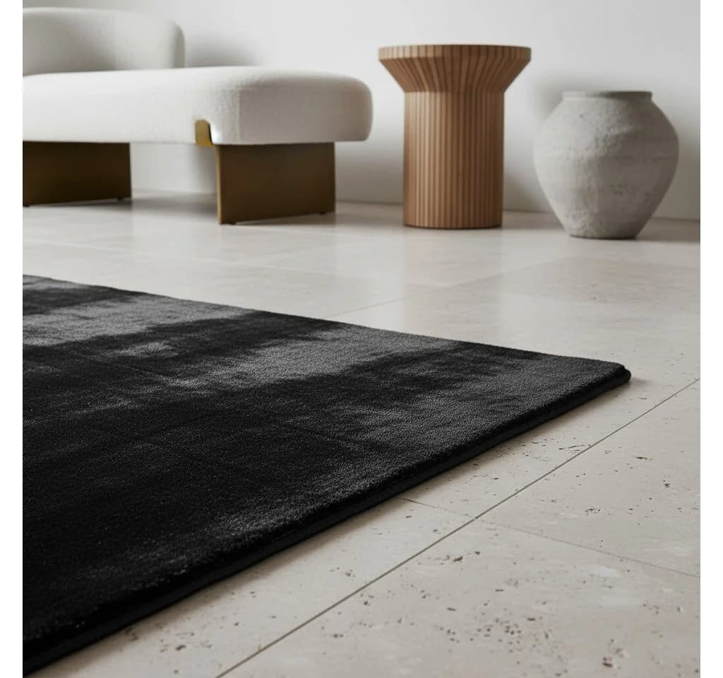 KADIMA DESIGN Teppich ISAR Schwarz Kurzflor Maschinenwaschbar - Bild 4
