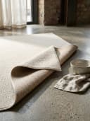 KADIMA DESIGN Teppich LANGAU Creme Uni Meliert Flachgewebe Bild 5