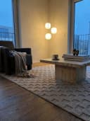 KADIMA DESIGN Teppich LANGAU Flachgewebe Schachbrett Beige Bild 5