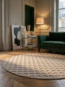 KADIMA DESIGN Teppich LANGAU Flachgewebe Schachbrett Beige Bild 1