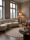 KADIMA DESIGN Teppich LANGAU Flachgewebe Schachbrett Beige Bild 3