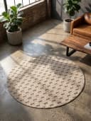 KADIMA DESIGN Teppich LANGAU Flachgewebe Schachbrett Beige Bild 4