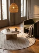 KADIMA DESIGN Flachgewebe-Teppich Schachbrett Creme 80x80 cm Bild 3