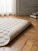 KADIMA DESIGN Flachgewebe-Teppich Schachbrett Creme 80x80 cm Bild 5
