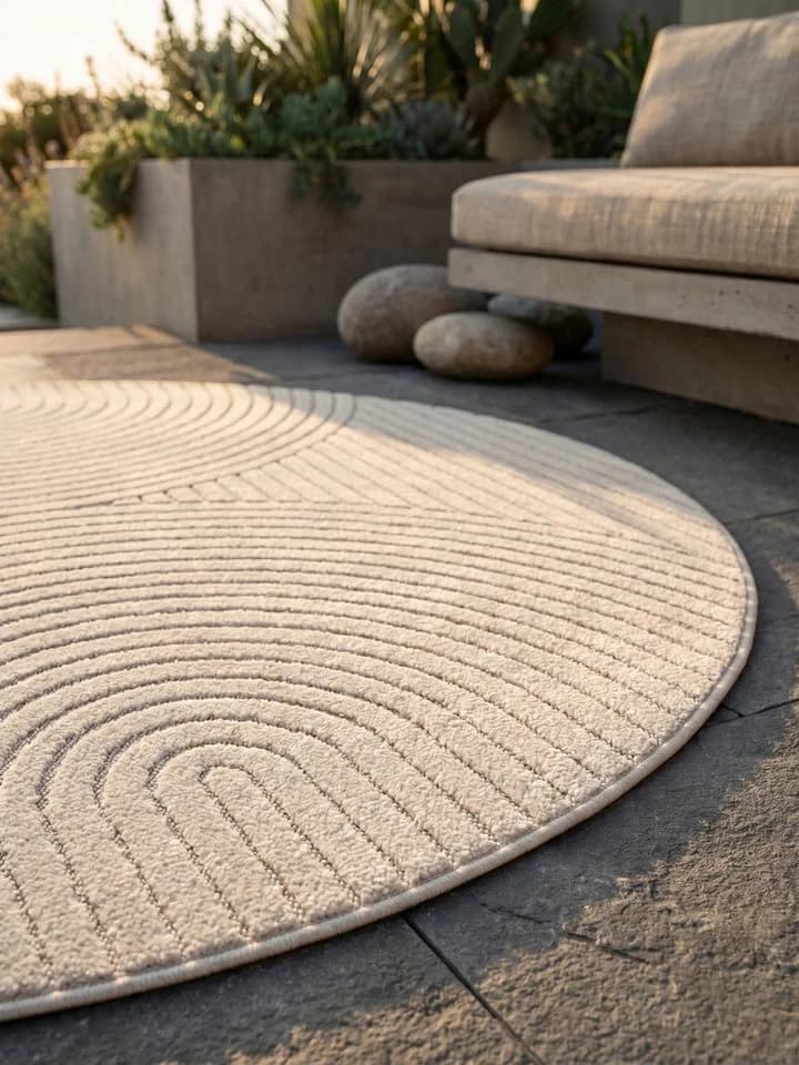 KADIMA DESIGN Outdoorteppich ENGADIN Creme Skandinavisch 3D-Design