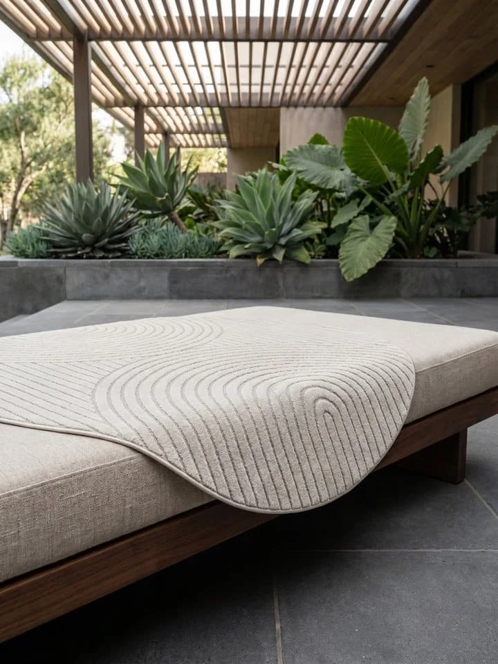KADIMA DESIGN Outdoorteppich ENGADIN Creme Skandinavisch 3D-Design - Bild 5