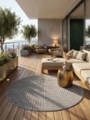 KADIMA DESIGN Outdoorteppich ENGADIN Silbergrau Rund Ø 80 cm Bild 2