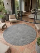 KADIMA DESIGN Outdoorteppich ENGADIN Silbergrau Rund Ø 80 cm Bild 3
