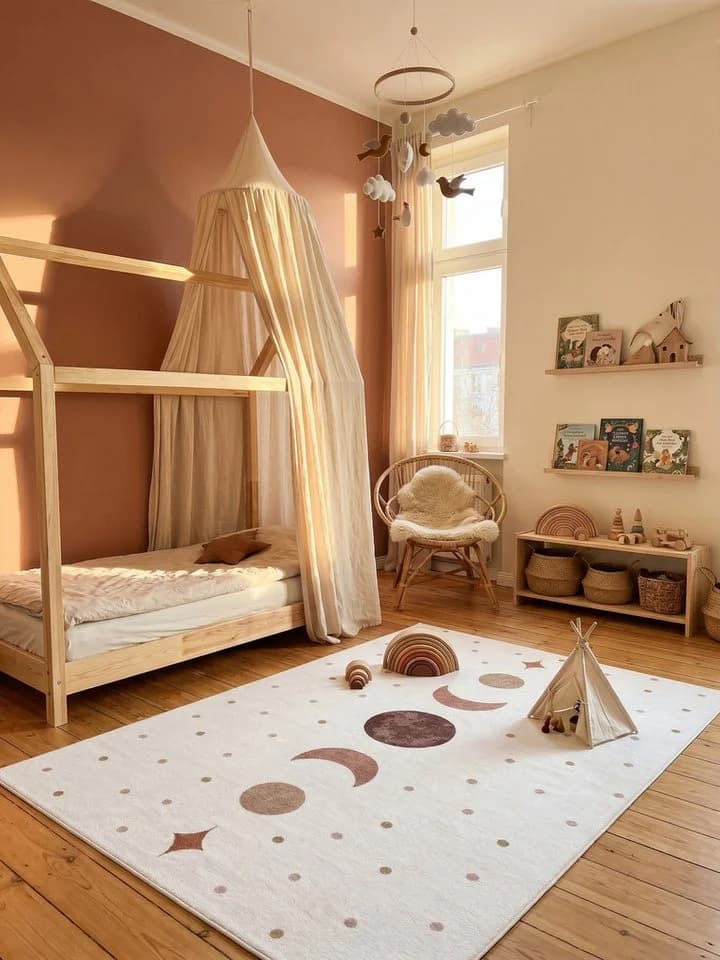 KADIMA DESIGN Kinderteppich TINO Creme Kurzflor Maschinenwaschbar - Bild 2