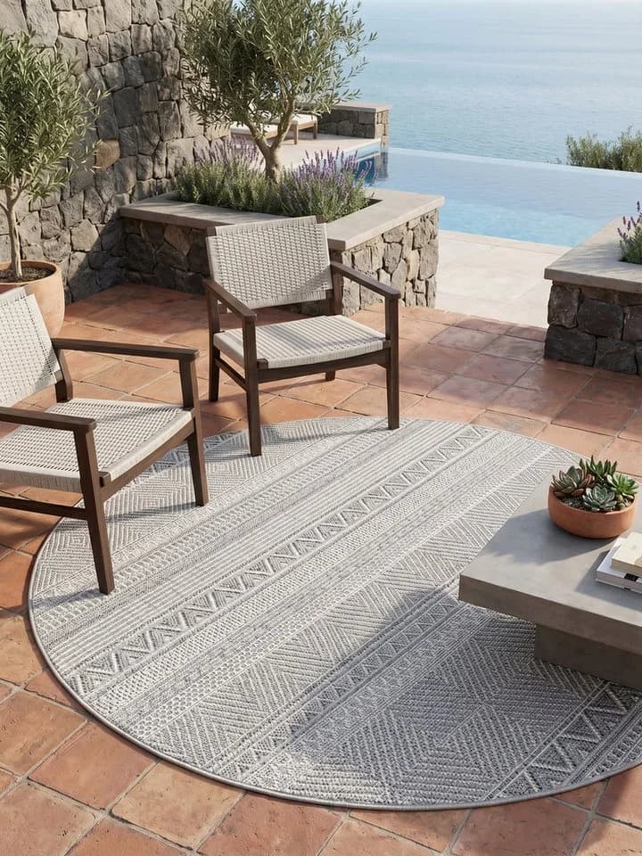 KADIMA DESIGN Teppich VENTOUX Grau UV-beständig Outdoor - Bild 2