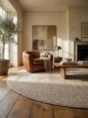 KADIMA DESIGN Teppich LANGAU Beige Flachgewebe Rund Bild 2