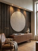 KADIMA DESIGN Teppich LANGAU Beige Flachgewebe Rund Bild 3