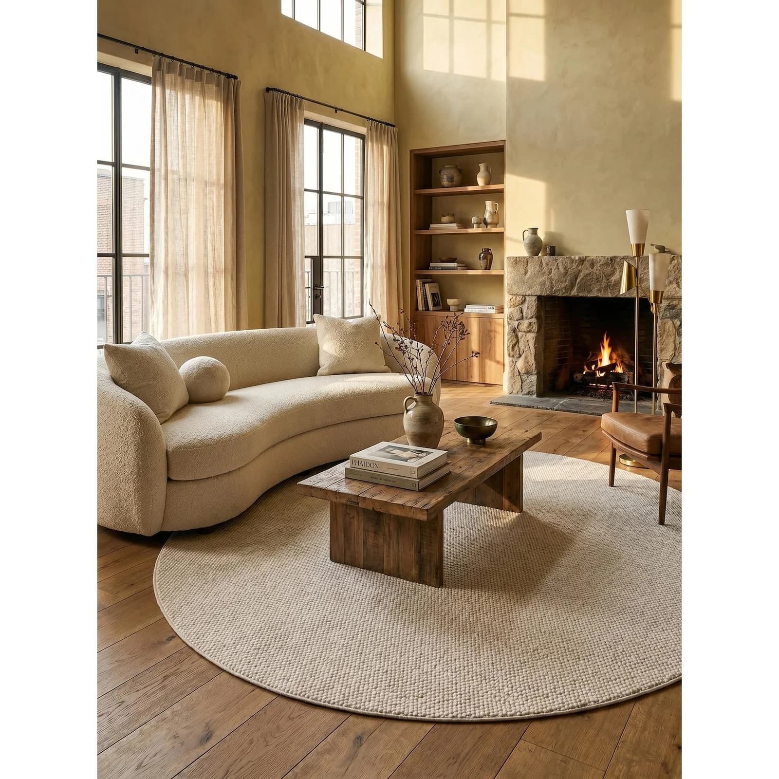 Marktkauf Flachgewebe-Teppich Berber-Tradition Creme 120x120 cm Uni meliert