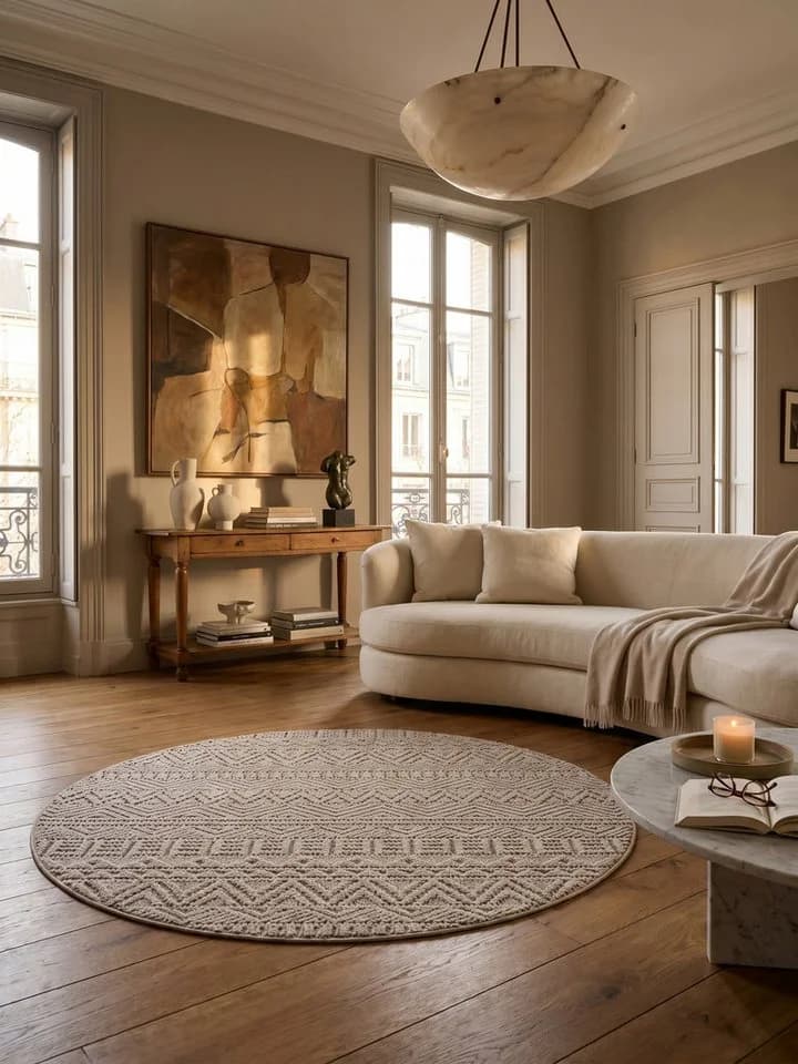 KADIMA DESIGN Teppich LANGAU Beige Ethno Streifen Flachgewebe - Bild 4