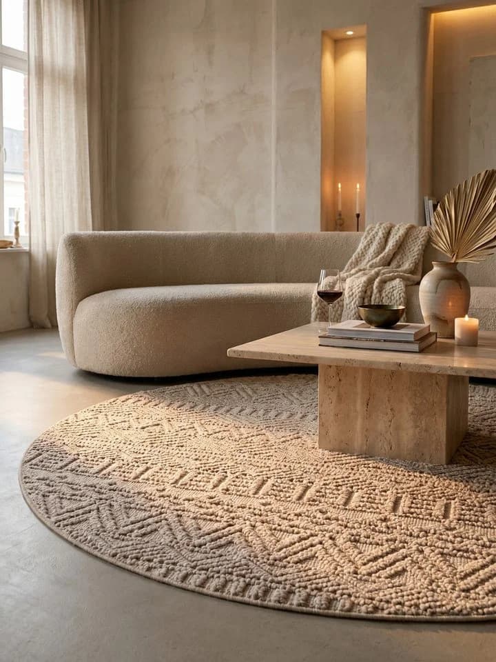 KADIMA DESIGN Teppich LANGAU Beige Ethno Streifen Flachgewebe - Bild 5