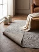 KADIMA DESIGN Teppich LANGAU Silber Ethno Streifen Flachgewebe Bild 5