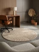 KADIMA DESIGN Teppich RIGI Rund Beige 3D-Effekt Bild 1