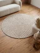 KADIMA DESIGN Teppich RIGI Rund Beige 3D-Effekt Bild 5