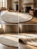 KADIMA DESIGN Teppich RIGI 3D-Effekt Rund Creme Bild 5