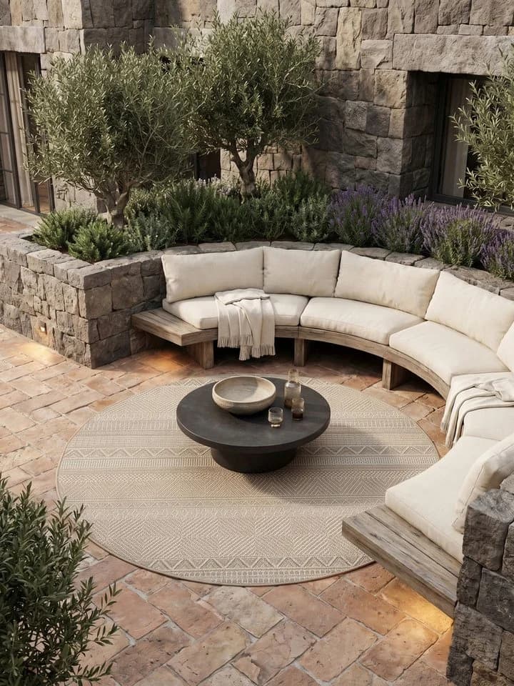 KADIMA DESIGN Teppich VENTOUX Beige Wetterfest UV-Beständig - Bild 3