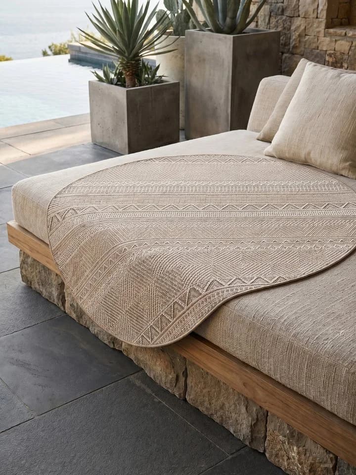 KADIMA DESIGN Teppich VENTOUX Beige Wetterfest UV-Beständig - Bild 5