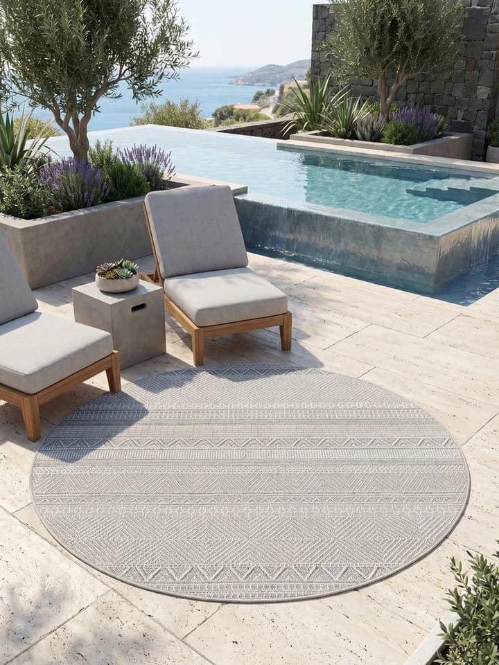 KADIMA DESIGN VENTOUX Outdoor-Teppich Grau Ethno-Muster - Bild 3