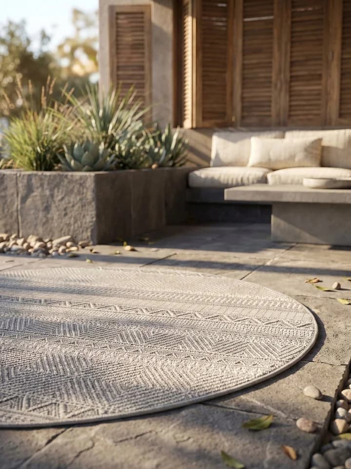 KADIMA DESIGN VENTOUX Outdoor-Teppich Grau Ethno-Muster - Bild 4