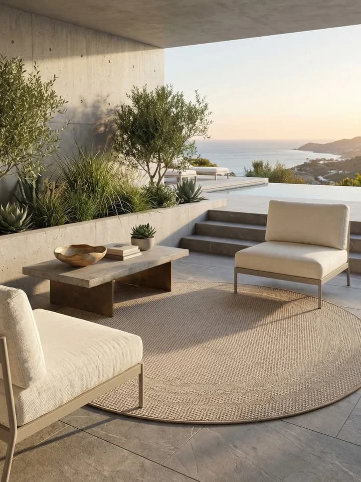 KADIMA DESIGN Teppich VENTOUX Beige UV-beständig Outdoor Balkonteppich - Bild 5