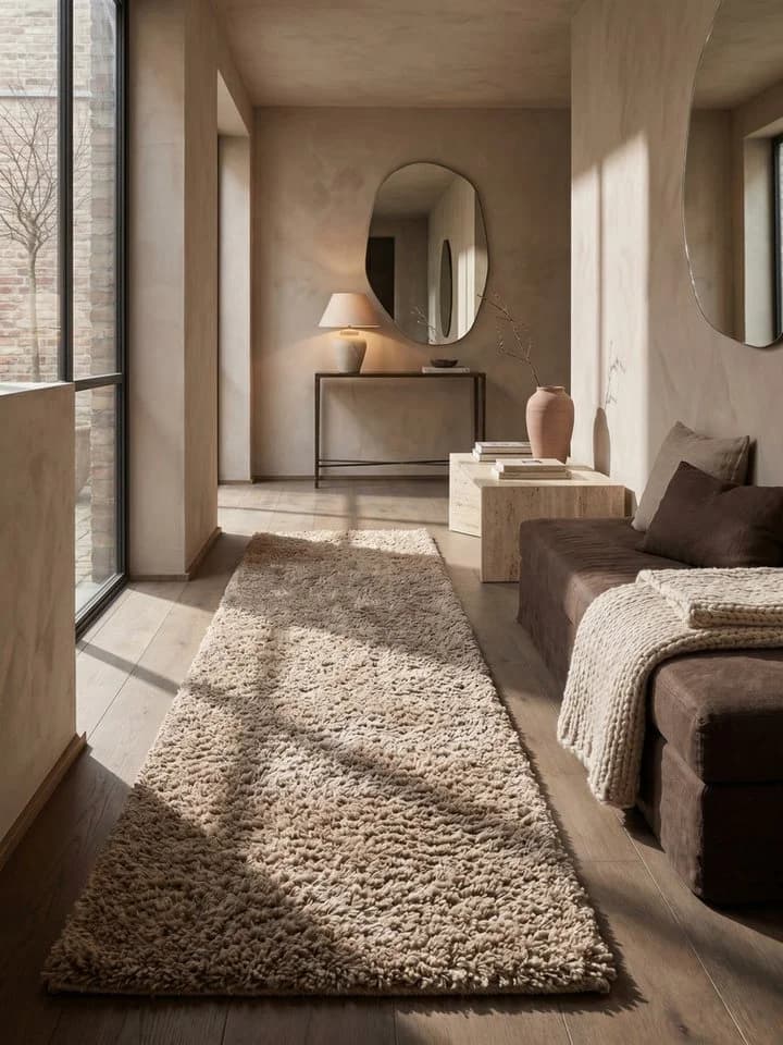 KADIMA DESIGN Teppich RHEIN Shaggy Beige 60x110 cm