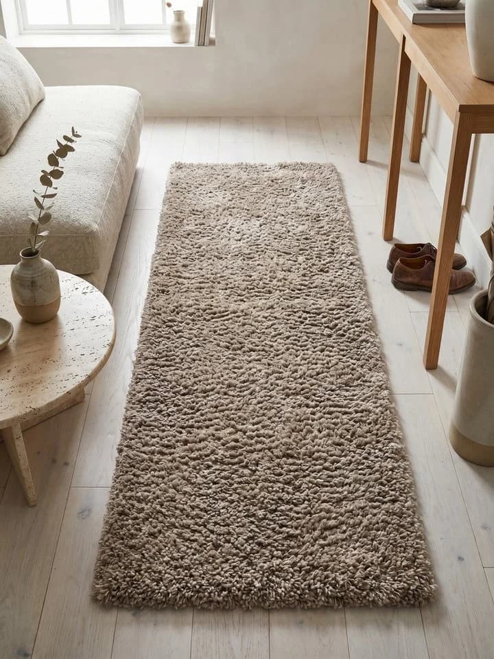 KADIMA DESIGN Teppich RHEIN Shaggy Beige 60x110 cm - Bild 2
