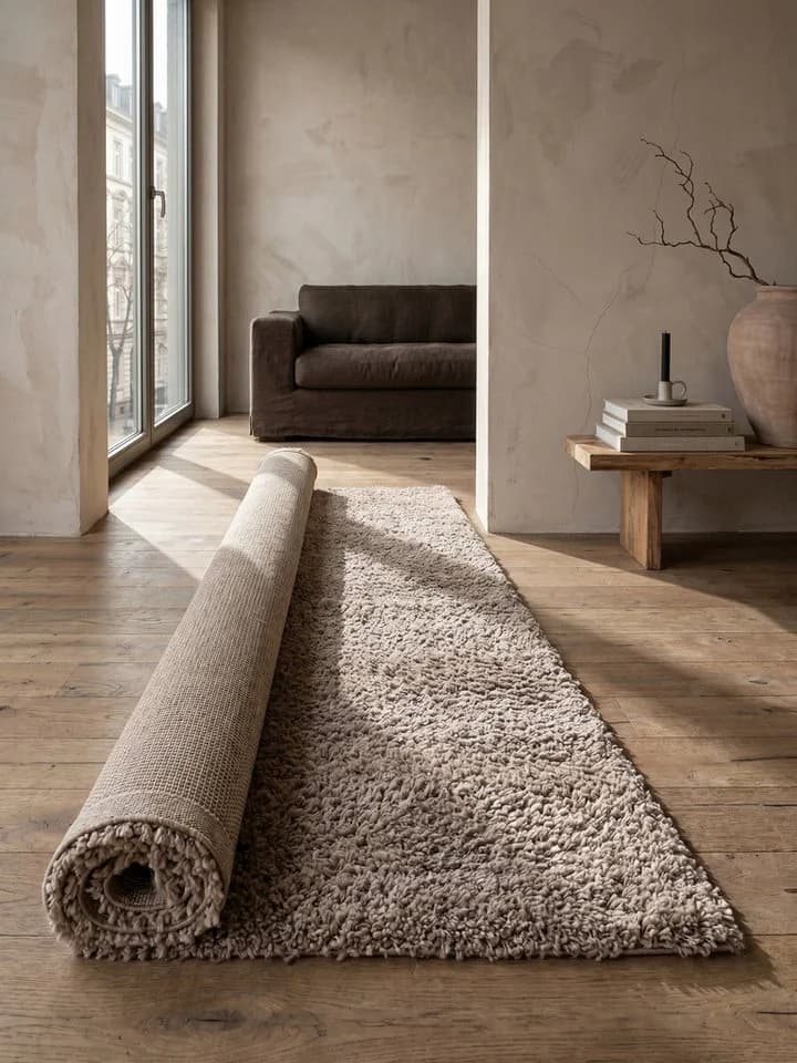 KADIMA DESIGN Teppich RHEIN Shaggy Beige 60x110 cm - Bild 4