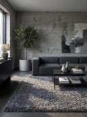 KADIMA DESIGN Teppich RHEIN Shaggy Grau 60x110 cm Bild 1