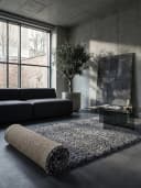 KADIMA DESIGN Teppich RHEIN Shaggy Grau 60x110 cm Bild 3