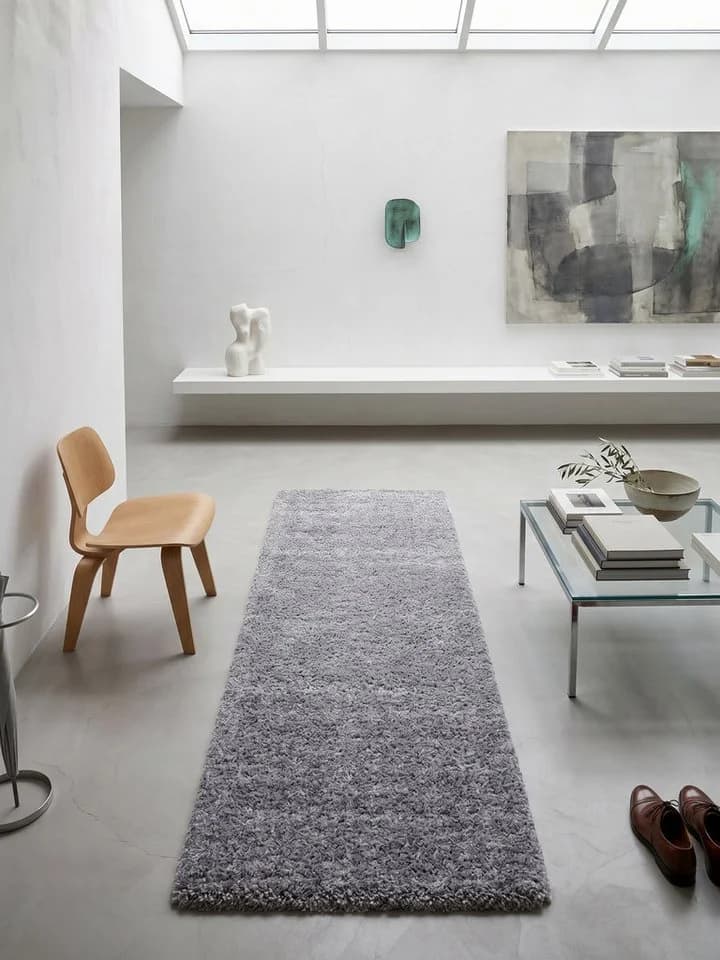 KADIMA DESIGN Shaggy Teppich RHEIN Hellgrau 60x110 cm - Bild 3