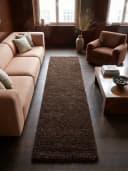 KADIMA DESIGN Teppich RHEIN Shaggy Braun 60x110 cm Bild 3