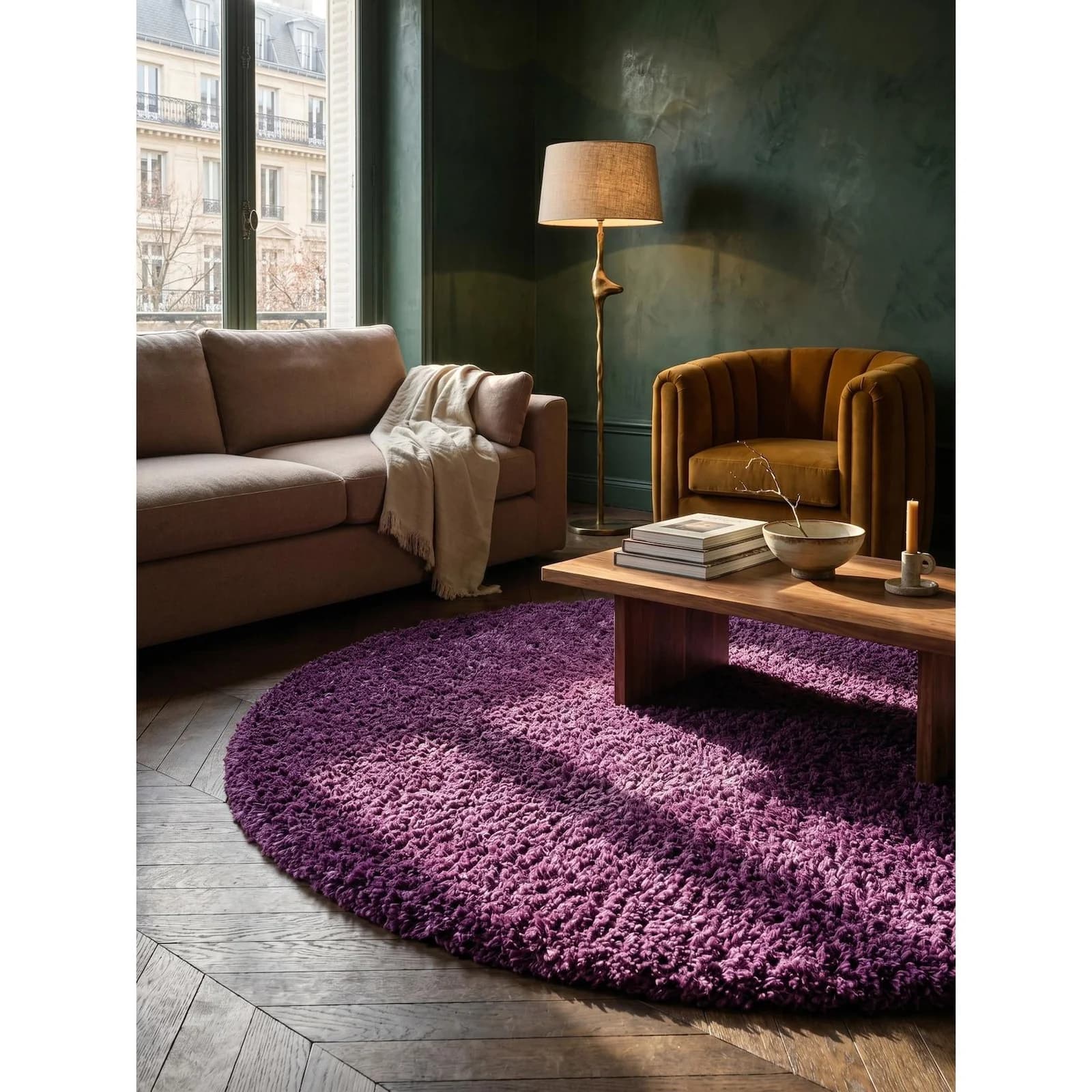 Kadima Design Hochflorteppich RHEIN Violett Polypropylen