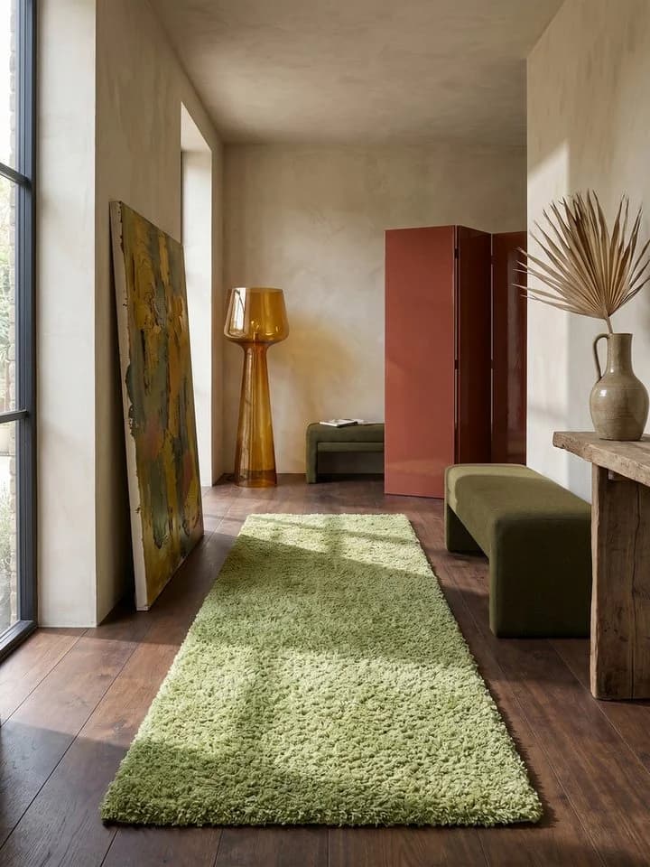 KADIMA DESIGN Teppich RHEIN Shaggy Grün 60x110 cm