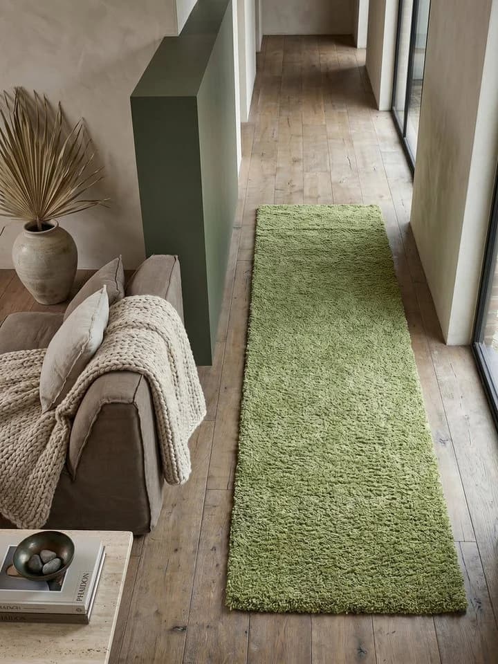 KADIMA DESIGN Teppich RHEIN Shaggy Grün 60x110 cm - Bild 3